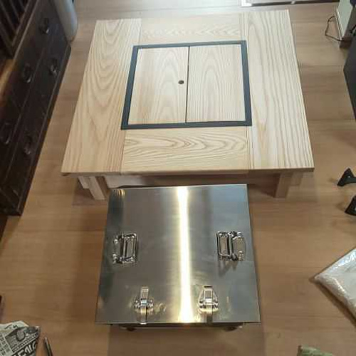 天板無垢囲炉裏(分解:組立超簡単)<ウォルナット逆板目>-マルチ仕様 天板無垢囲炉裏(分解:組立超簡単)u003cウォルナット逆板目u003e-マルチ仕様