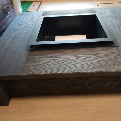 天板無垢囲炉裏(分解:組立超簡単)ウォルナット逆板目-マルチ仕様