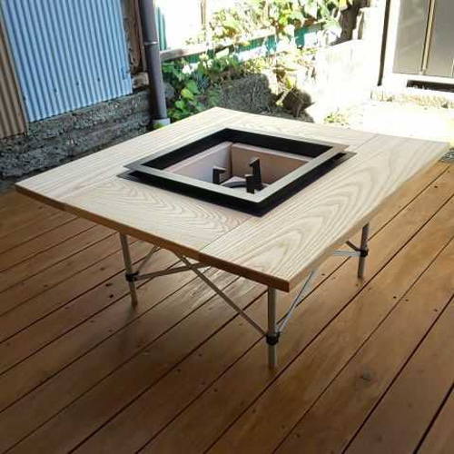 天板無垢囲炉裏(分解:組立超簡単)<ウォルナット逆板目>-マルチ仕様 天板無垢囲炉裏(分解:組立超簡単)<ウォルナット逆板目>-マルチ仕様