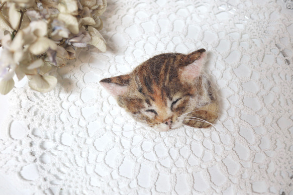 Pocket animal バッチ　キジトラ居眠り子猫ちゃん 5枚目の画像