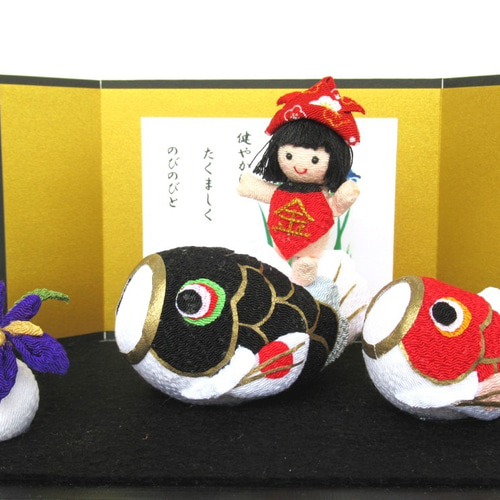布製 鯉のぼり ちりめん　金太郎　人形 布製 鯉のぼり ちりめん 金太郎 人形