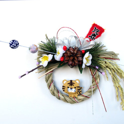 お正月リース♪No.22 しめ縄リース、お正月飾り、造花No.22