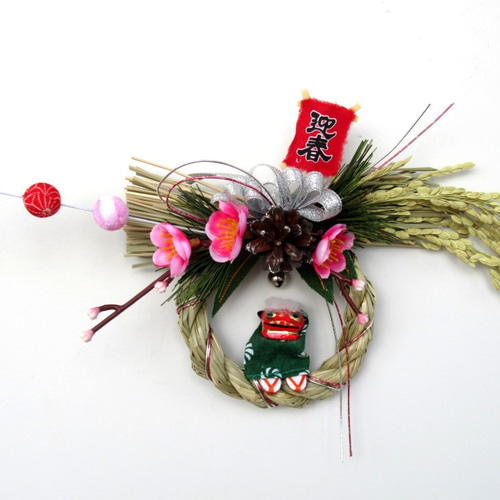 ハンドメイド しめ縄飾り そこはかとない 獅子頭付き