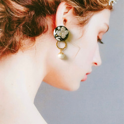 PUREST HOME 璀璨女神の棉珍珠不凋花(可拆式)垂墜耳環/附禮盒 第5張的照片