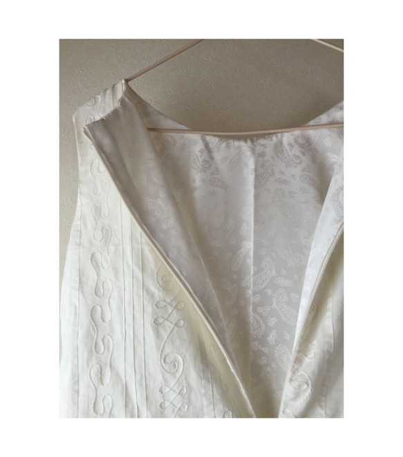 白い綿の刺繍ワンピース 4枚目の画像