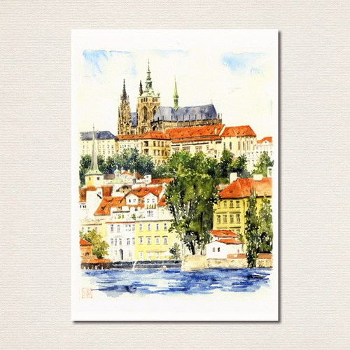 チェコの町並み 水彩画 Watercolor by Shibasaki🎨柴崎春通 on X: 