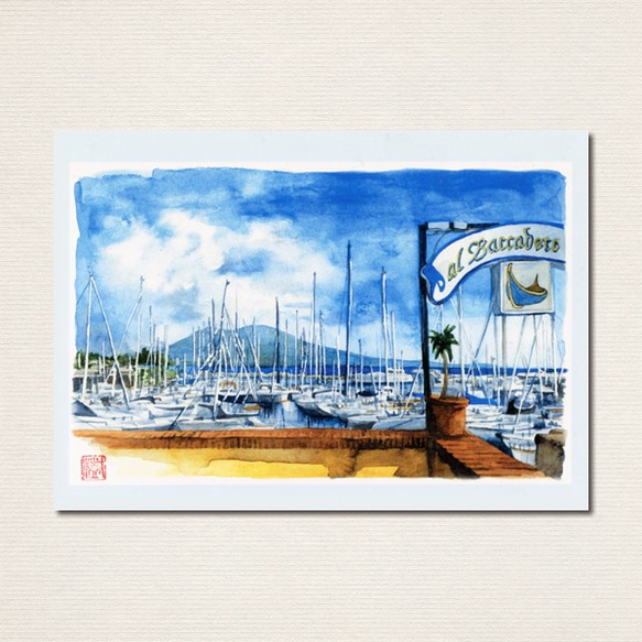水彩画ポストカード10枚セット〈海の見える風景〉 2枚目の画像
