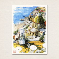 水彩画ポストカード10枚セット〈海の見える風景〉 6枚目の画像