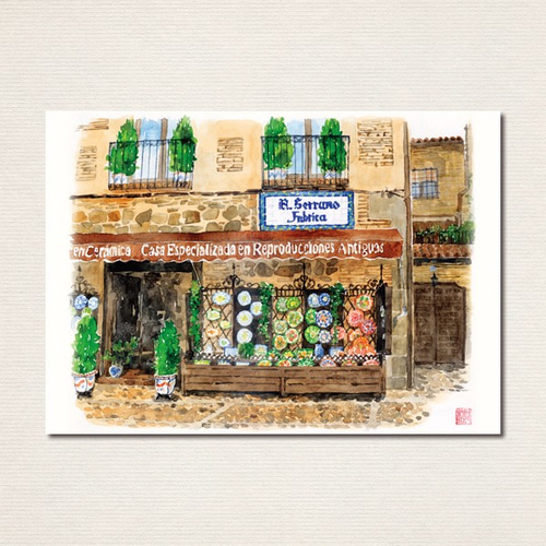 水彩画 街の風景 少年 版画 水彩画ポストカード10枚セット〈街の風景〉 ポストカード Le
