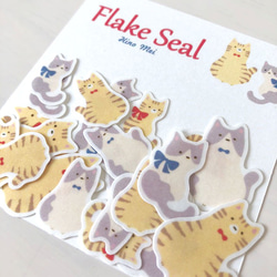 用緞帶裝扮 Chimakko 片狀貼紙「貓」拼貼素材 第1張的照片