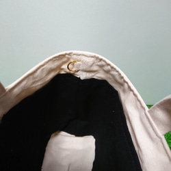 【再販2】帆布のバッグインバッグ (サークルブーケ・ブラック) 5枚目の画像