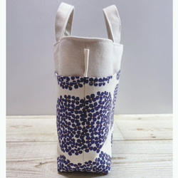 【再販24】帆布のバッグインバッグ (サークルブーケ・生成×ネイビー) 3枚目の画像