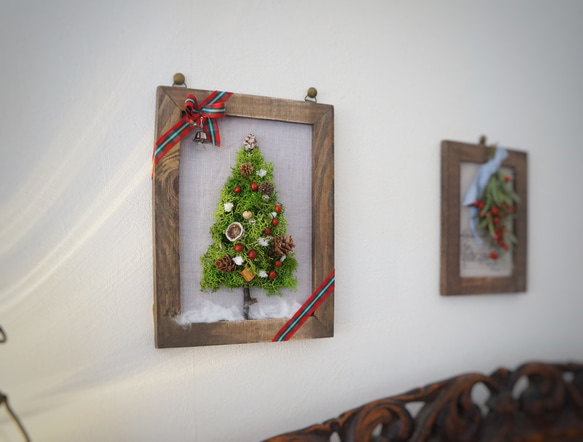 もこもこモスのクリスマスツリー/壁掛け、置き型両方OK！/手作りキットあり 4枚目の画像