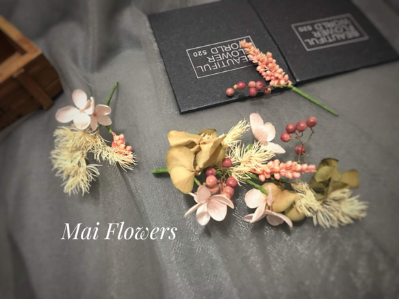 Mai Flowers 手作飾品 新娘髮飾 乾燥花髮飾 第1張的照片