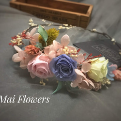 Mai Flowers 不凋玫瑰新娘髮圈 新娘飾品 外拍造型 花圈 第2張的照片
