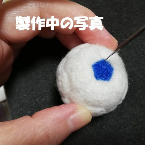 羊毛フェルト/サッカーボール ストラップ キーホルダー「受注