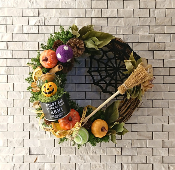Happy halloween wreath(23cm) 2枚目の画像