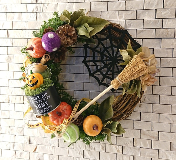 Happy halloween wreath(23cm) 3枚目の画像