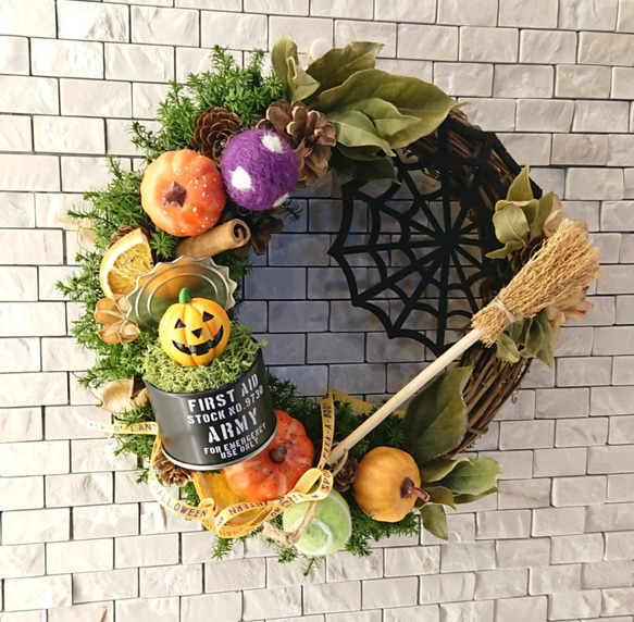 Happy halloween wreath(23cm) 4枚目の画像