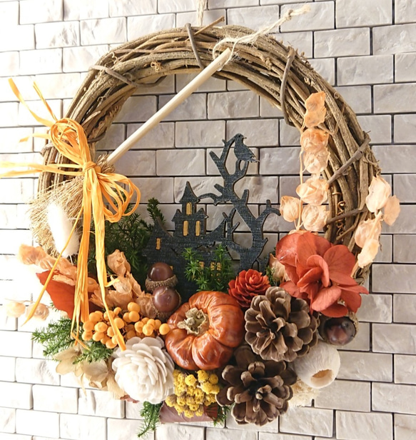 Happy halloween wreath 《黒》(22cm) 3枚目の画像