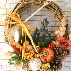 Happy halloween wreath 《黒》(22cm) 4枚目の画像