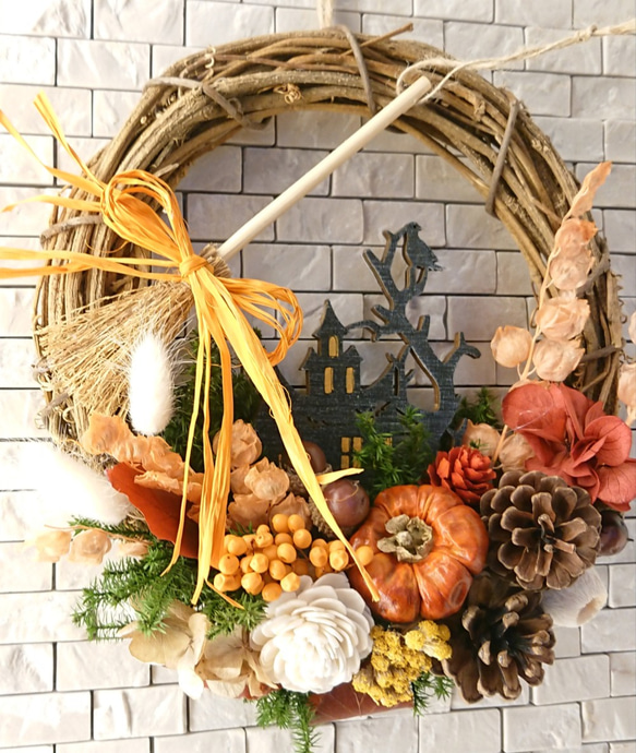 Happy halloween wreath 《黒》(22cm) 4枚目の画像