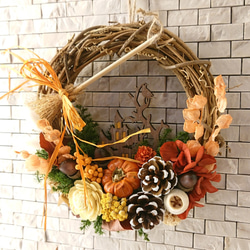Happy halloween wreath 《茶》(22cm) 2枚目の画像