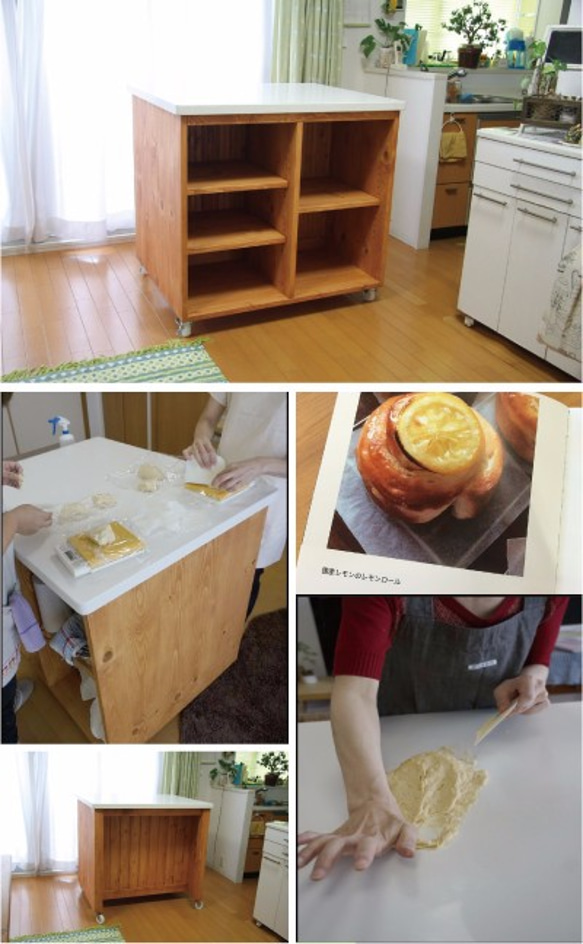 No. 371 カウンターワゴン　パン教室用パンこね台 