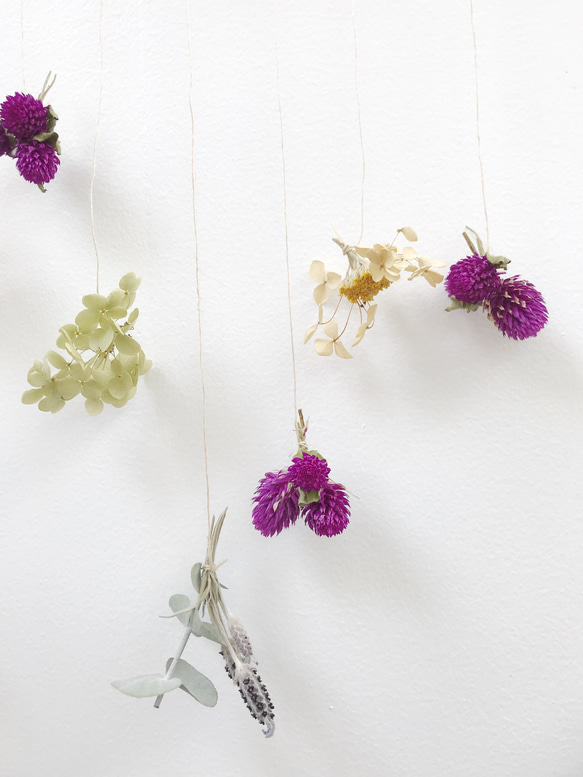 花のゆれるタペストリー 横長 紫陽花 インテリアやディスプレイに 4枚目の画像