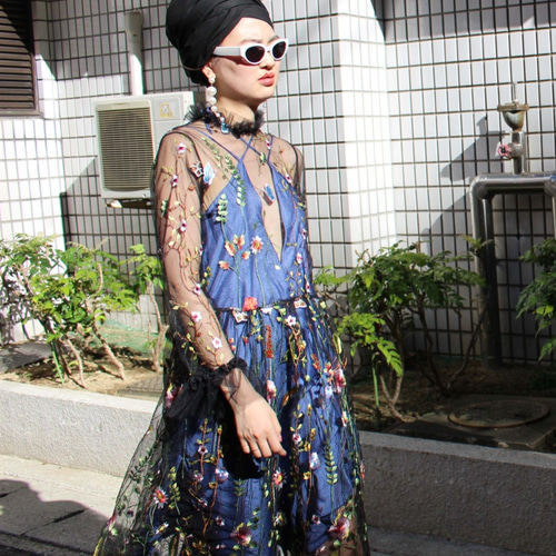 フラワー刺繍チュールワンピース ワンピース ilohanihoheto 通販