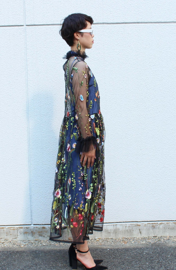 フラワー刺繍チュールワンピース 素材 購入の際の注意点