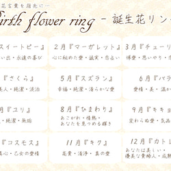 【Web限定・再販15８＊ピンキー対応◎】誕生花リング*シルバー 2枚目の画像