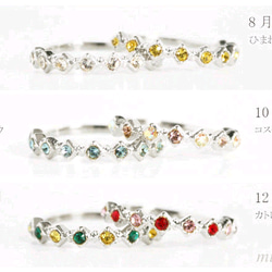 【Web限定・再販15８＊ピンキー対応◎】誕生花リング*シルバー 4枚目の画像