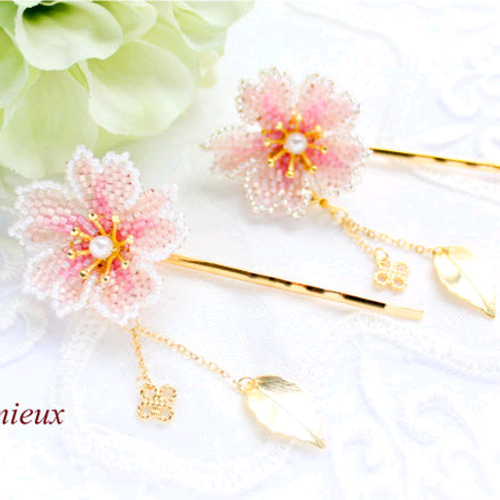 再販11】さくらヘアピン* ヘアピン misa. 通販 973654｜Creema