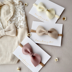 wool 100% felt bow -for newborn baby&kids- 2枚目の画像