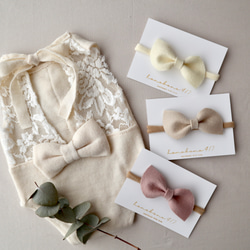 wool 100% felt bow -for newborn baby&kids- 3枚目の画像