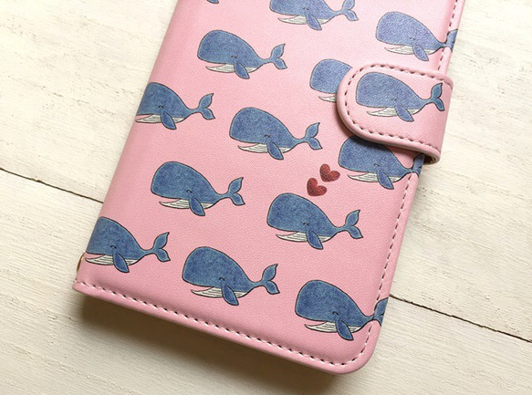 クジラ スマホケース  手帳型 全機種対応 iPhoneケース アンドロイド 3枚目の画像