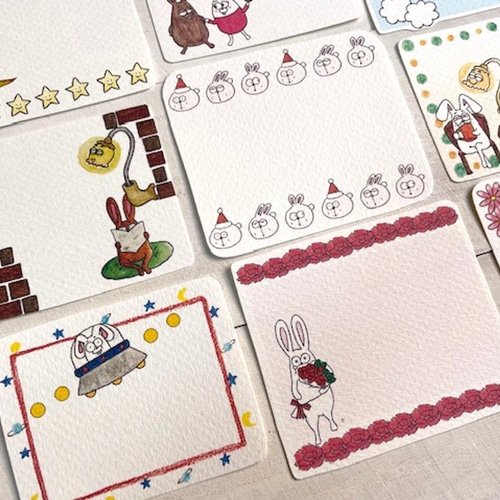 うさぎ メッセージカード シール セット メッセージカード