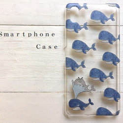 お茶目なクジラ  スマホケース  クリアケース  iPhone6s 多機種対応 1枚目の画像