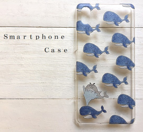 お茶目なクジラ  スマホケース  クリアケース  iPhone6s 多機種対応 1枚目の画像