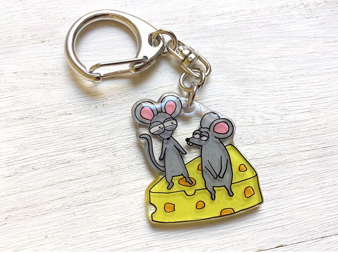 合*い様 ネズミくんとチーズのキーホルダー〇 あみぐるみ あみぐるみ 合*い様 ネズミくんとチーズのキーホルダー〇
