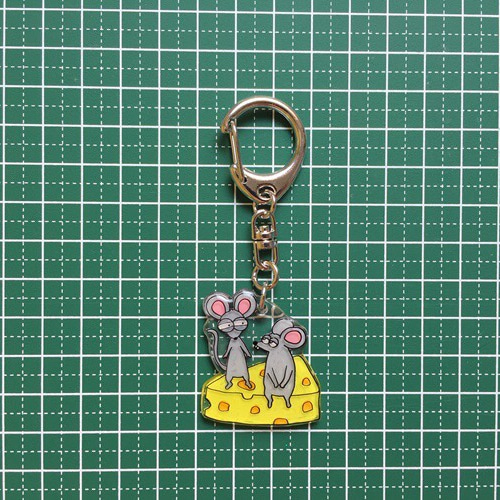 ねずみとチーズ キーホルダー キーリング SWEETWORKJUN 通販 7290354  