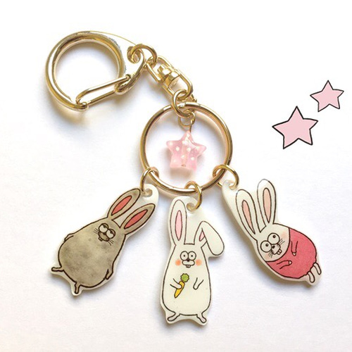 うさぎ キーホルダー キーリング SWEETWORKJUN 通販 8840196
