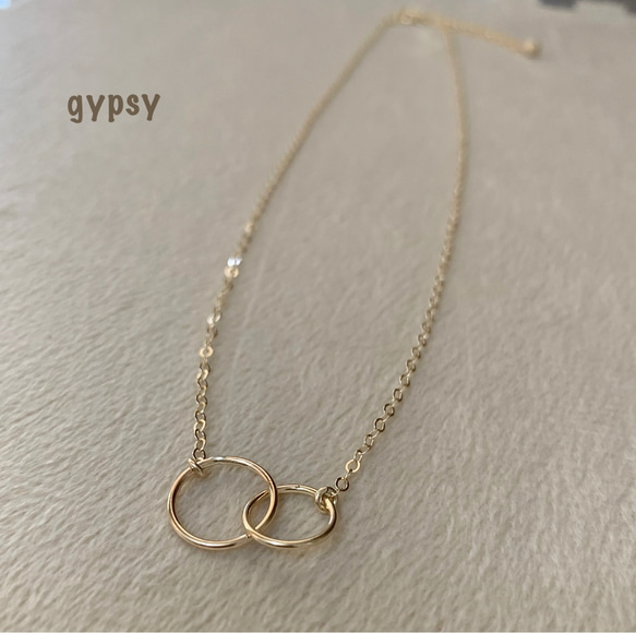 14kgf Twin circle necklace 4枚目の画像