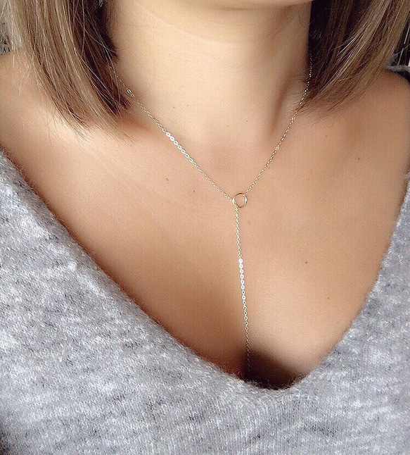 14kgf◇Circle Lariat Necklace 1枚目の画像