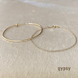 14kgf Chain bracelet＆Textured bangle 1枚目の画像