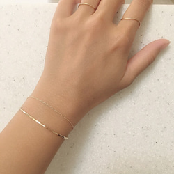 14kgf Chain bracelet＆Textured bangle 4枚目の画像