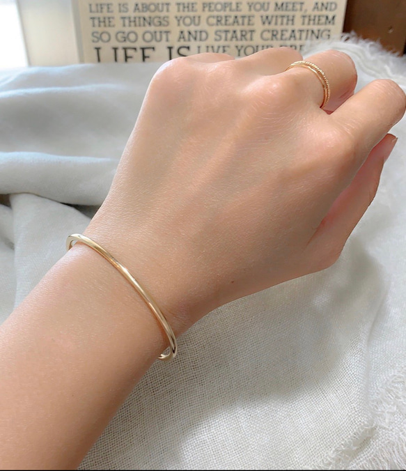 【送料無料】14kgf Gold Bangle 2枚目の画像