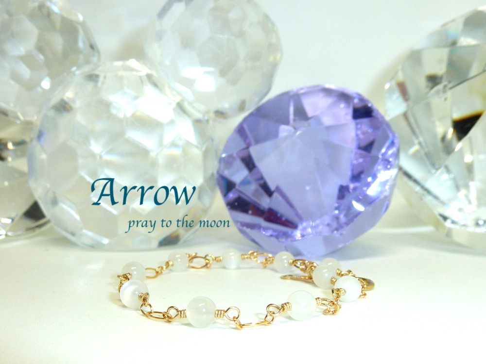 縁ある人を引き寄せる＊ムーンストーンフィガロチェーン ブレスレット☆14KGF