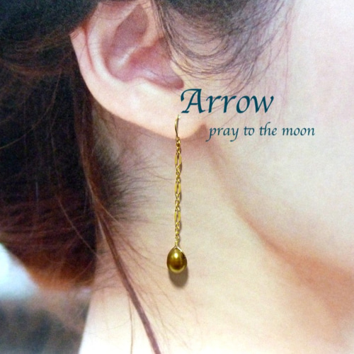 恋の宝石＊淡水パールの秋色ロングピアス＊14KGF ピアス（フック